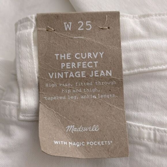 Madewell NWT Curvy Perfect Vintage Jeans Size 25 in Tile White | High Rise - Picture 7 of 8